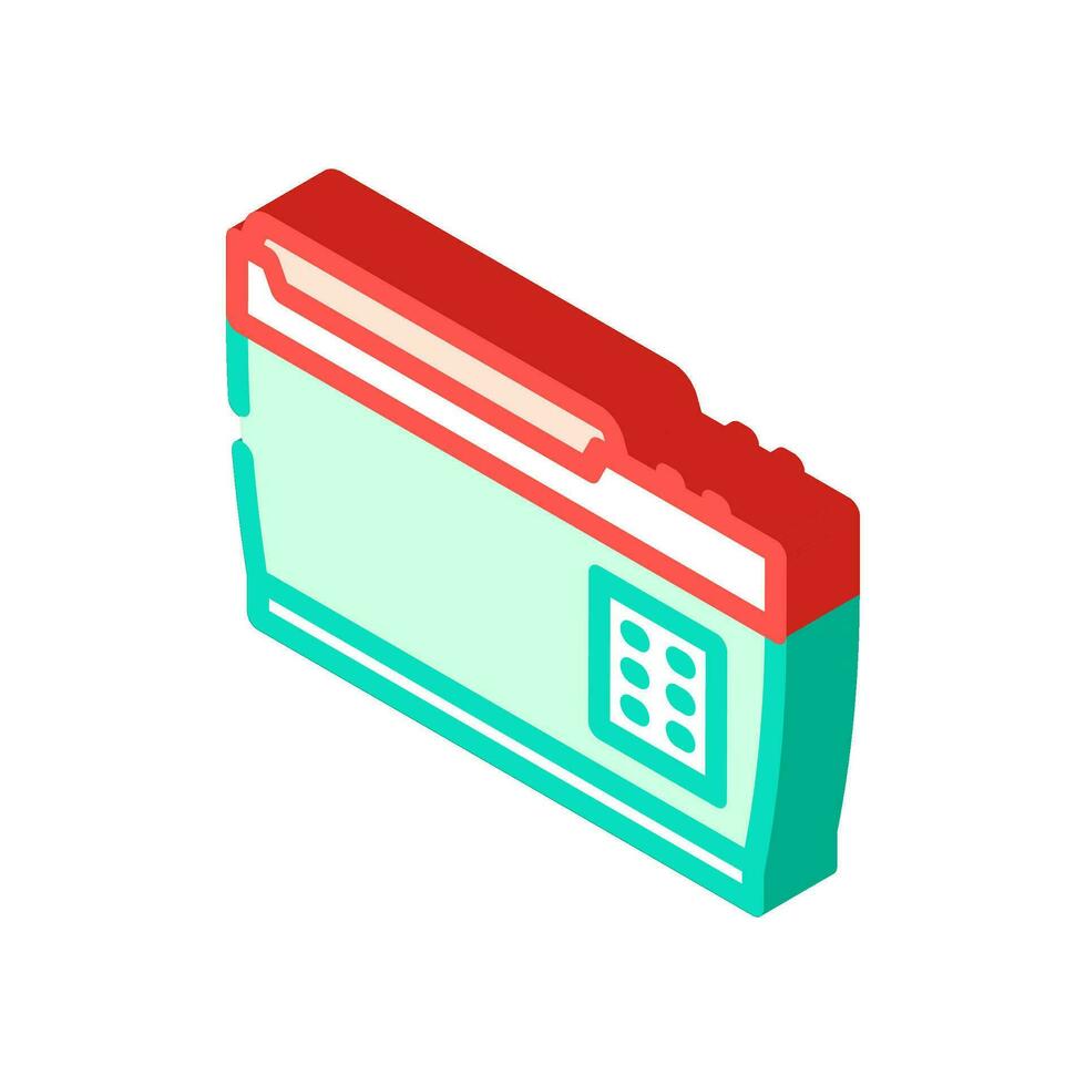 portable frigo glamping isométrique icône vecteur illustration