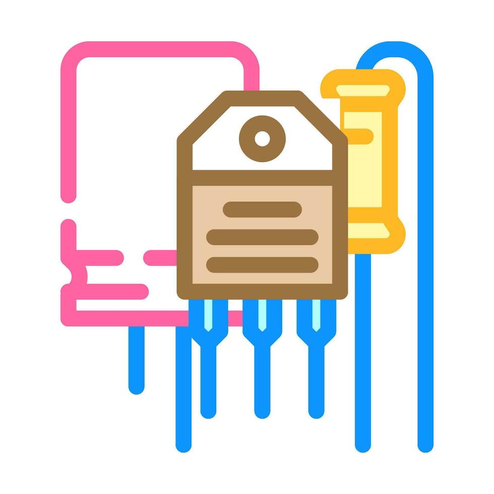 électronique Composants fabrication ingénieur Couleur icône vecteur illustration