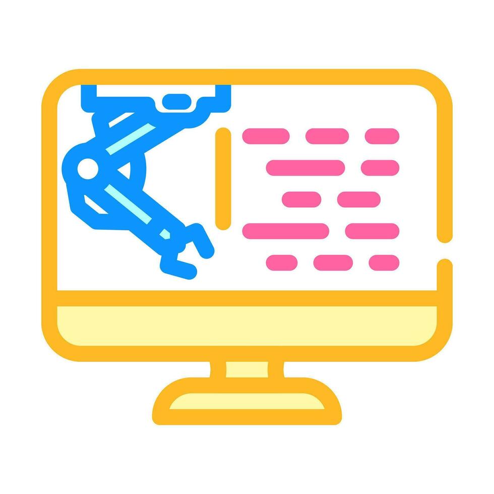 numérique fabrication ingénieur Couleur icône vecteur illustration