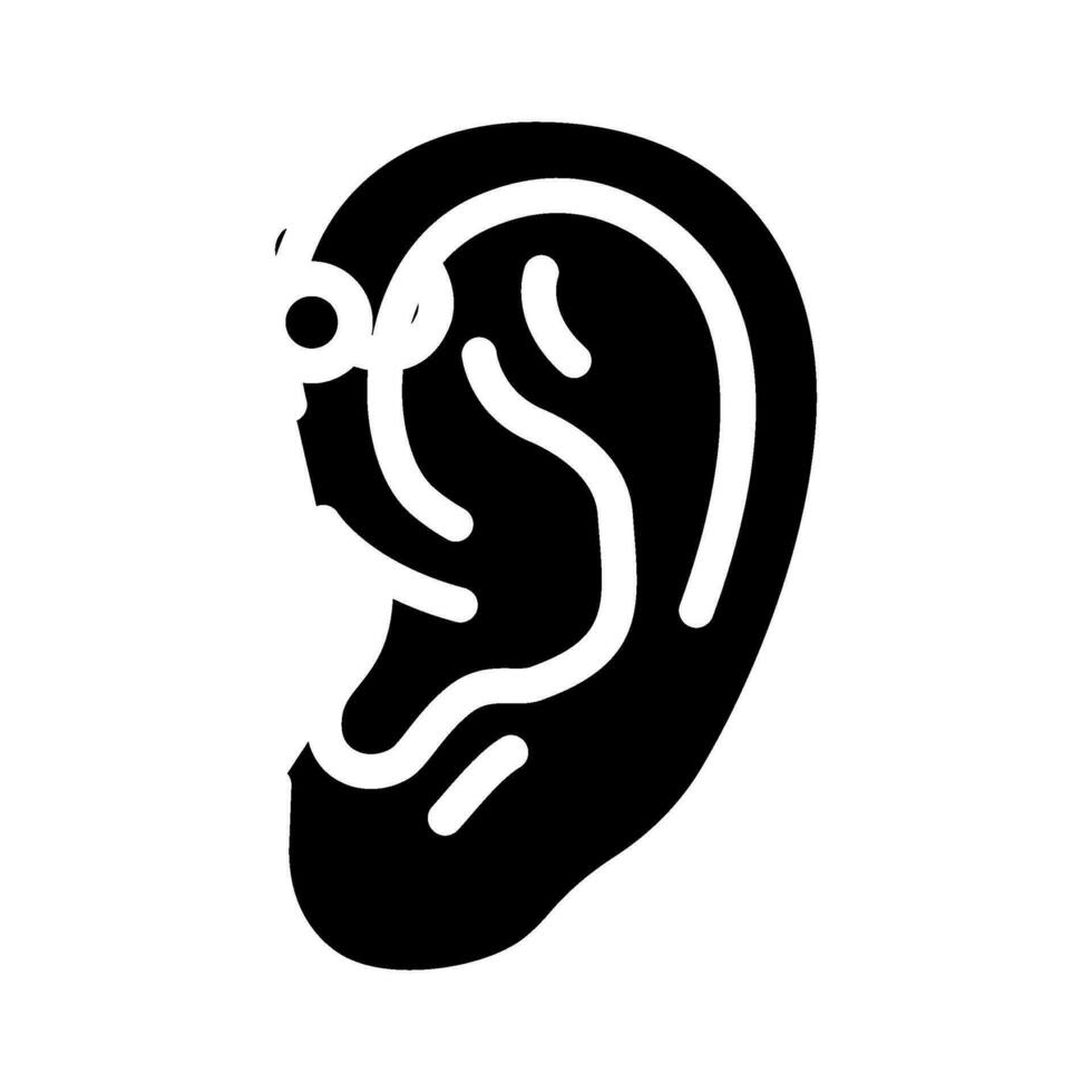 vers l'avant hélix perçant boucle d'oreille glyphe icône vecteur illustration