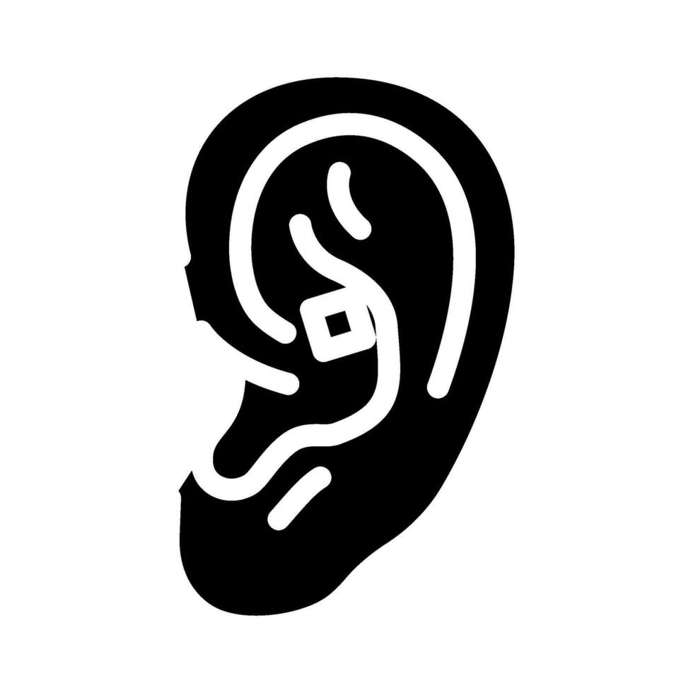 conque perçant boucle d'oreille glyphe icône vecteur illustration