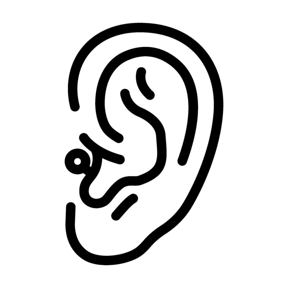 tragus perçant boucle d'oreille ligne icône vecteur illustration