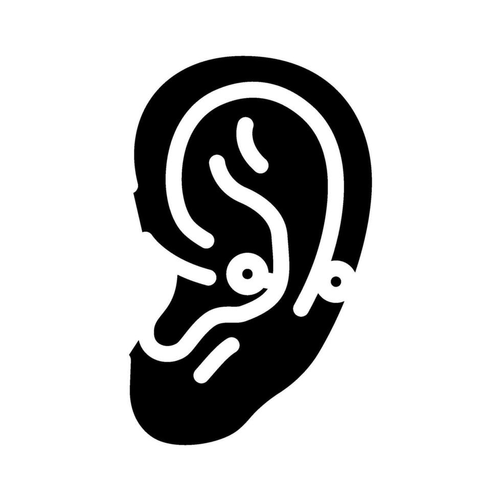 anti hélix perçant boucle d'oreille glyphe icône vecteur illustration