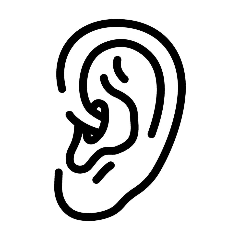 Daith perçant boucle d'oreille ligne icône vecteur illustration