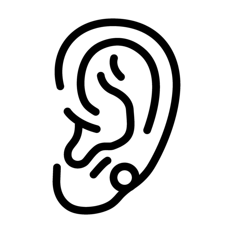 plus haut lobe perçant boucle d'oreille ligne icône vecteur illustration