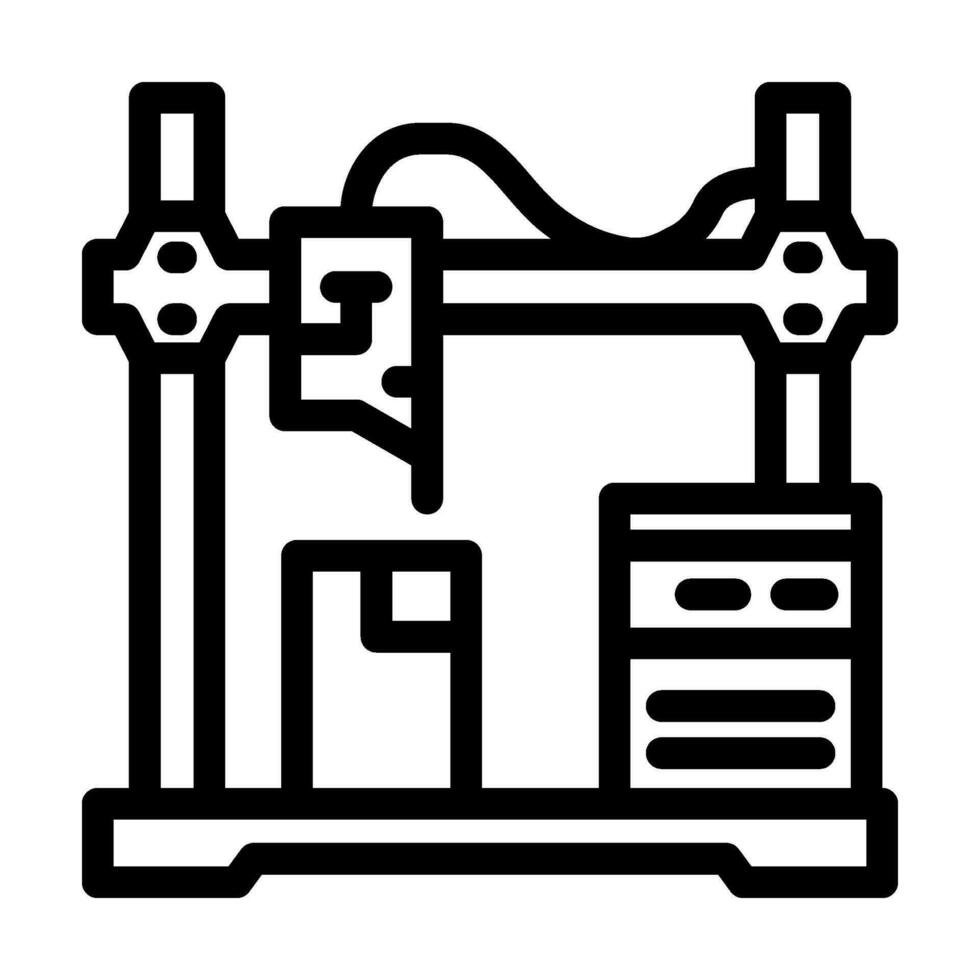 prototypage fabrication ingénieur ligne icône vecteur illustration