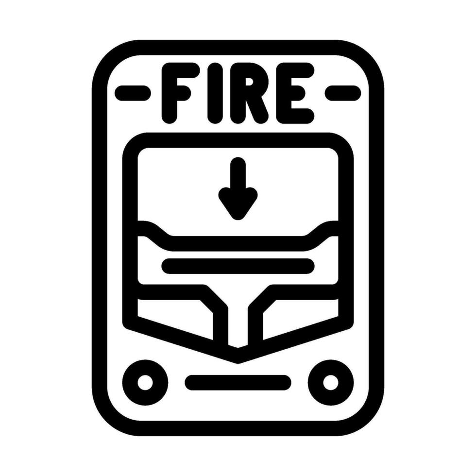 Feu alarme alerte ligne icône vecteur illustration