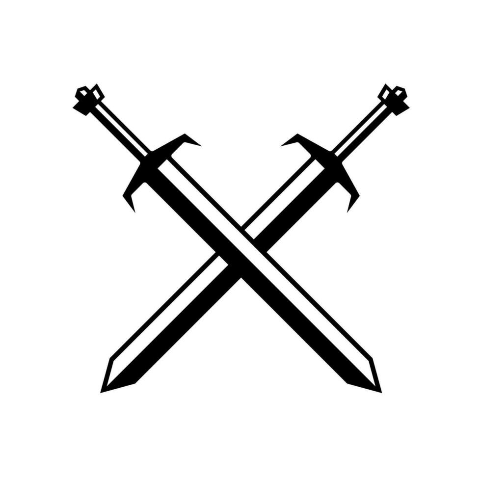 illustration de franchi épées vecteur icône isolé sur blanc Contexte