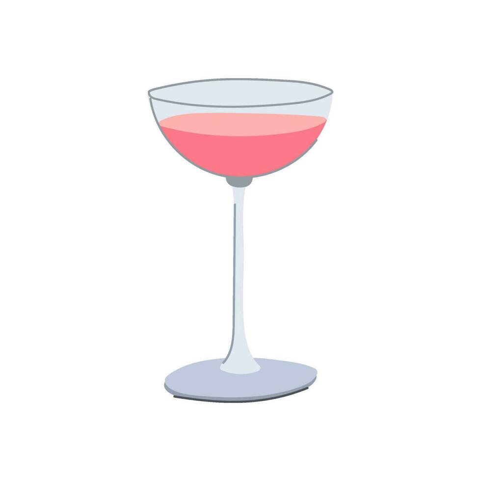 illustration vectorielle de dessin animé de verres à cocktail de vin vecteur