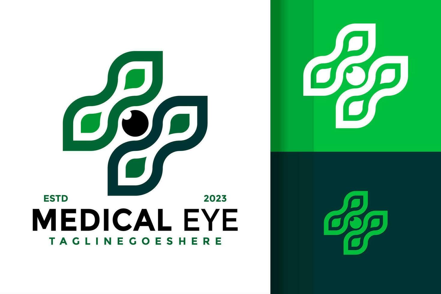 la nature médical œil logo conception vecteur symbole icône illustration