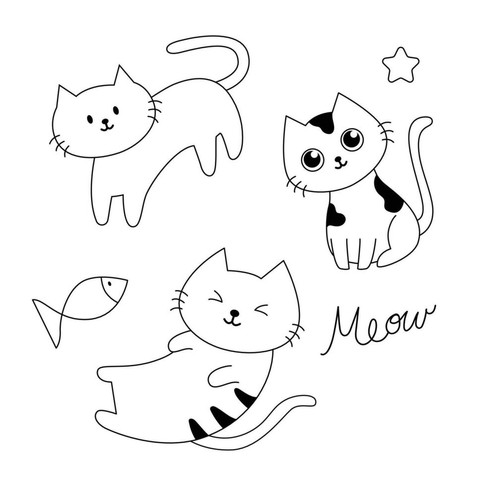 mignonne chat dessin animé pour illustration, élément vecteur