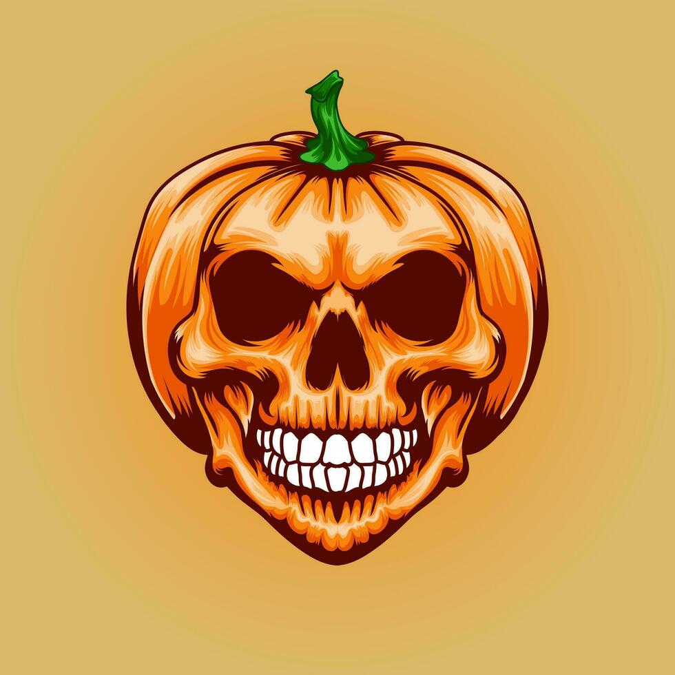 Halloween citrouille crâne vecteur illustration
