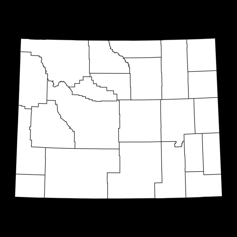 Wyoming Etat carte avec comtés. vecteur illustration.