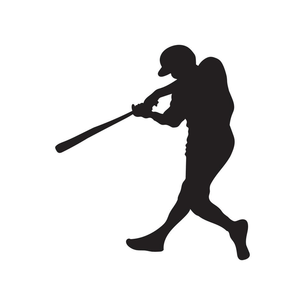 base-ball Battre. homme lancement Balle silhouette. base-ball joueur silhouette. base-ball joueur, vecteur isolé illustration. base-ball Battre.