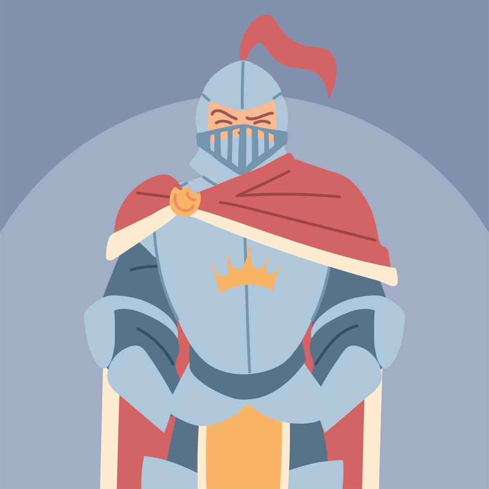 chevalier médiéval en armure, costume de chevalier vecteur