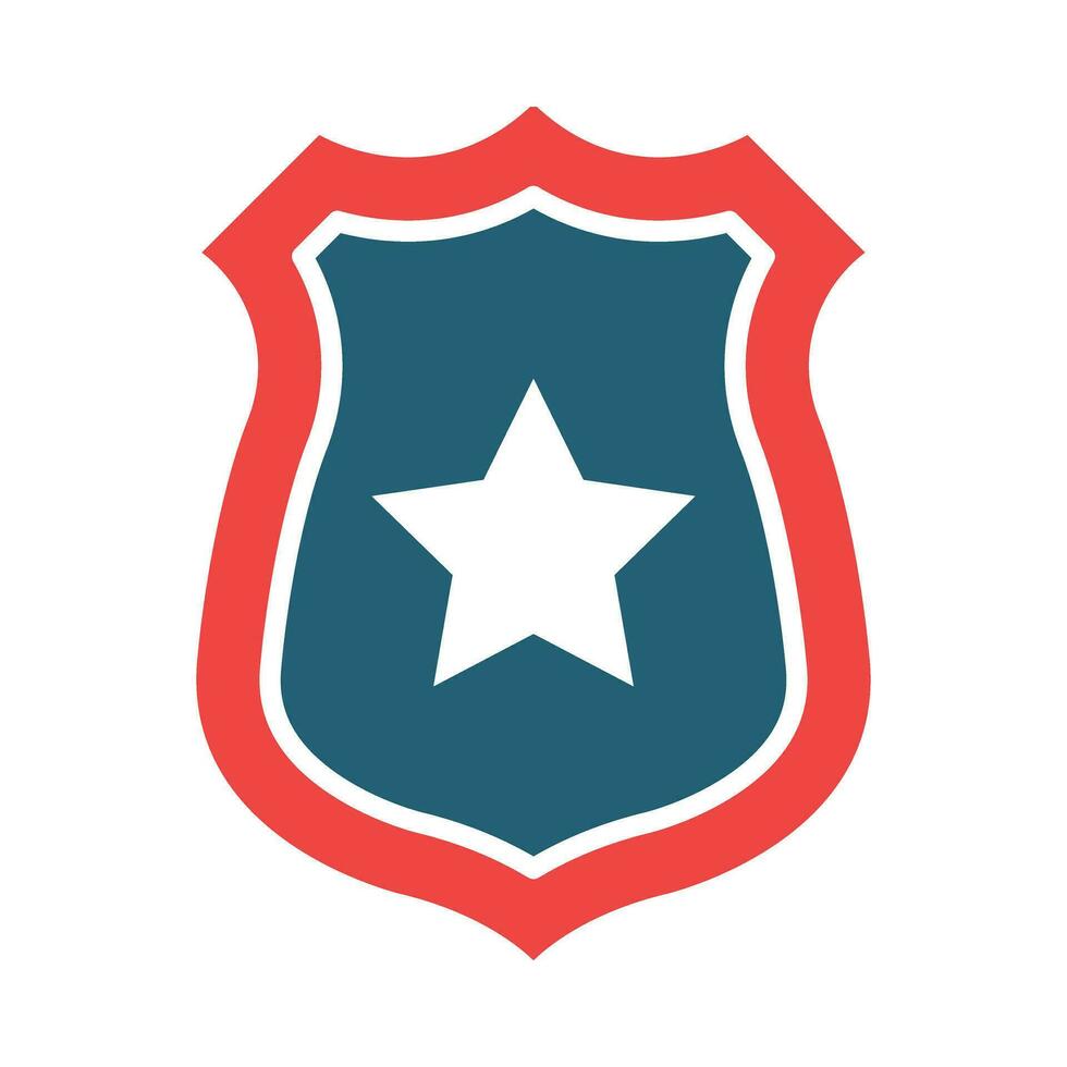 police badge glyphe deux Couleur icône pour personnel et commercial utiliser. vecteur