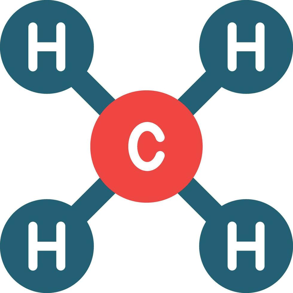 méthane glyphe deux Couleur icône pour personnel et commercial utiliser. vecteur