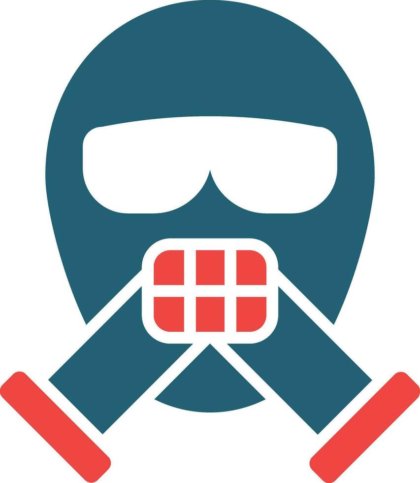 gaz masque glyphe deux Couleur icône pour personnel et commercial utiliser. vecteur