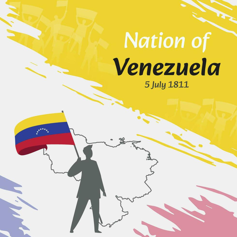 Venezuela indépendance journée Publier conception. juillet 5ème, le journée lorsque vénézuéliens fabriqué cette nation gratuit. adapté pour nationale jours. parfait concepts pour social médias des postes, salutation carte, couverture, bannière. vecteur