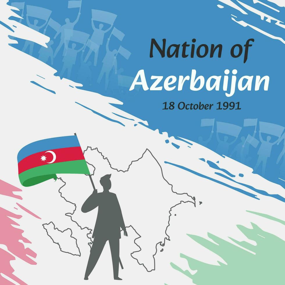 Azerbaïdjan indépendance journée Publier conception. octobre 18ème, le journée lorsque azerbaïdjanais fabriqué cette nation gratuit. adapté pour nationale jours. parfait concepts pour social médias poste, salutation carte, couverture, bannière vecteur