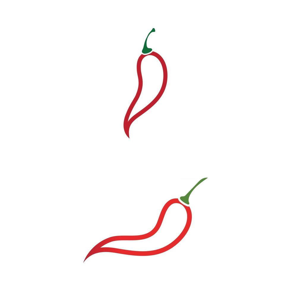 illustration vectorielle de piment naturel chaud rouge icône modèle vecteur