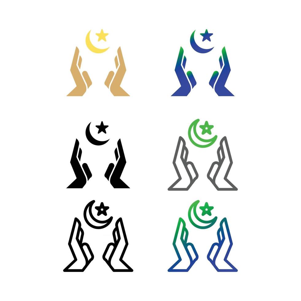 ensemble d'icônes de symbole de l'islam, icône du ramadan vecteur