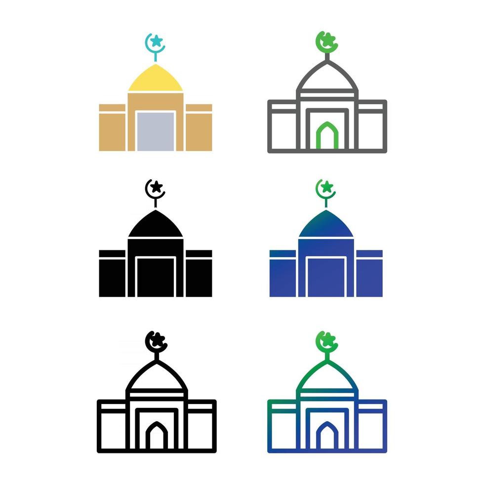 pack d'icônes de mosquée vecteur