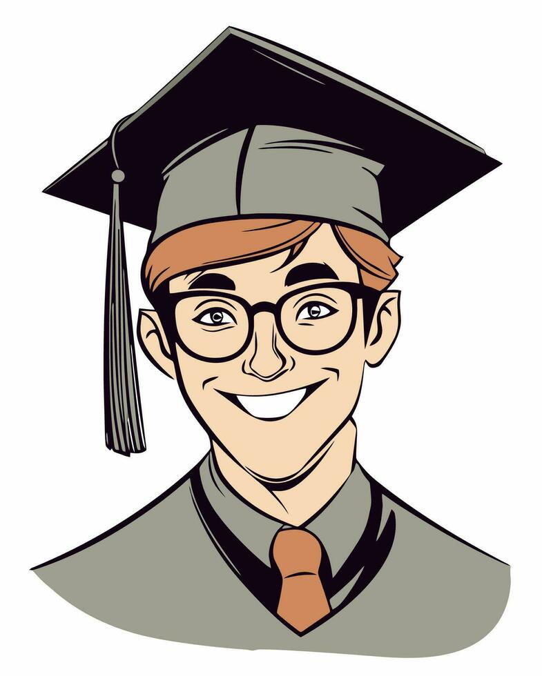 homme graduation illustration vecteur