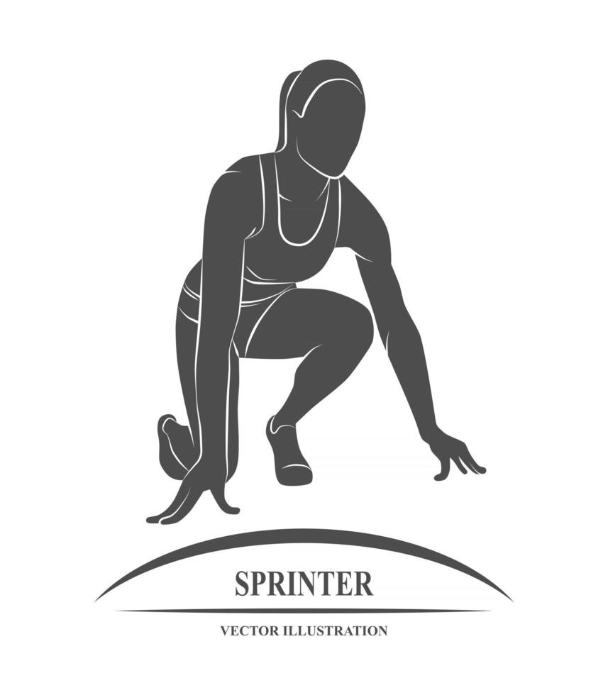 icône sprinter au départ. illustration vectorielle. vecteur