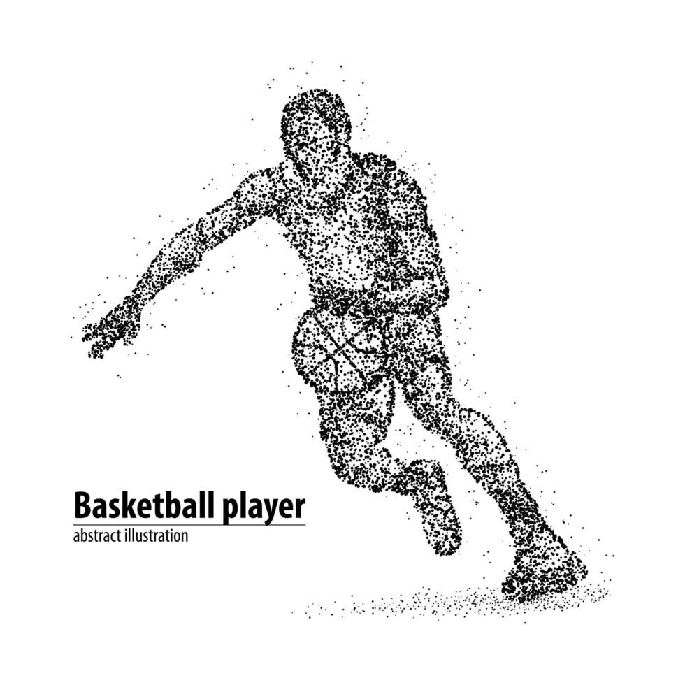 joueur de basket-ball abstrait des cercles noirs. illustration vectorielle. vecteur