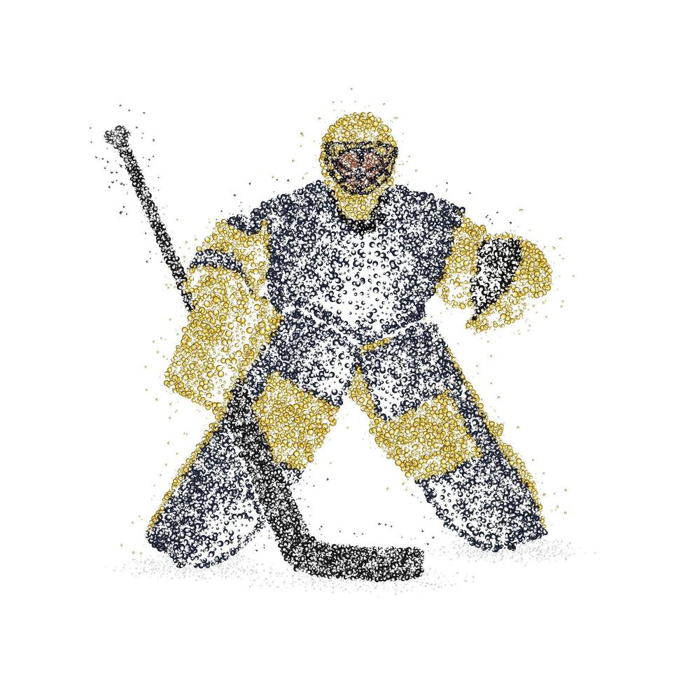 gardien de but de hockey abstrait de cercles colorés. illustration vectorielle. vecteur
