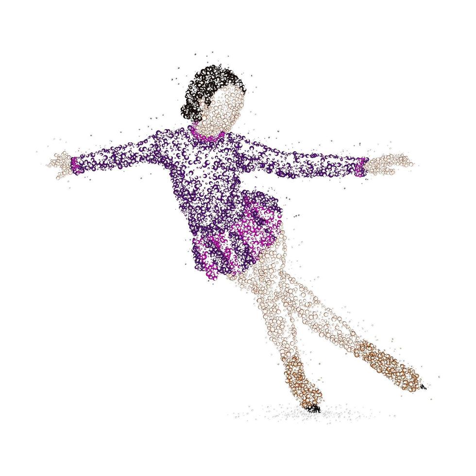cercles de patinage femme abstraite de différentes couleurs. illustration vectorielle. vecteur