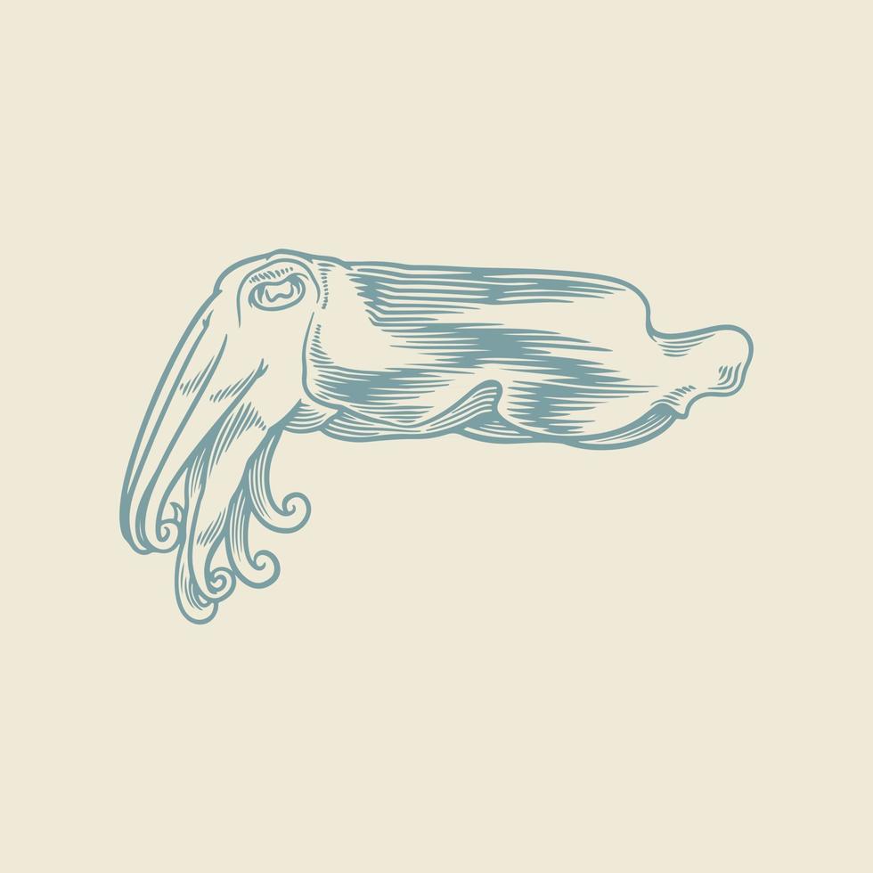 dessinés à la main de poulpe. croquis de méduse mignon isolé sur fond blanc. vecteur
