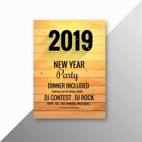Modèle de conception 2019 fête du nouvel an brochure brochure vecteur