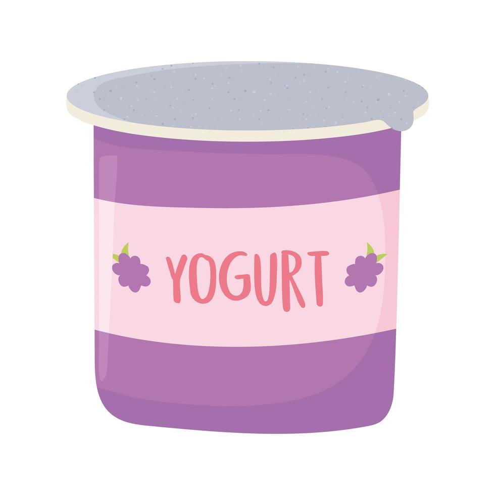 icône de dessin animé de produit laitier yaourt lait vecteur