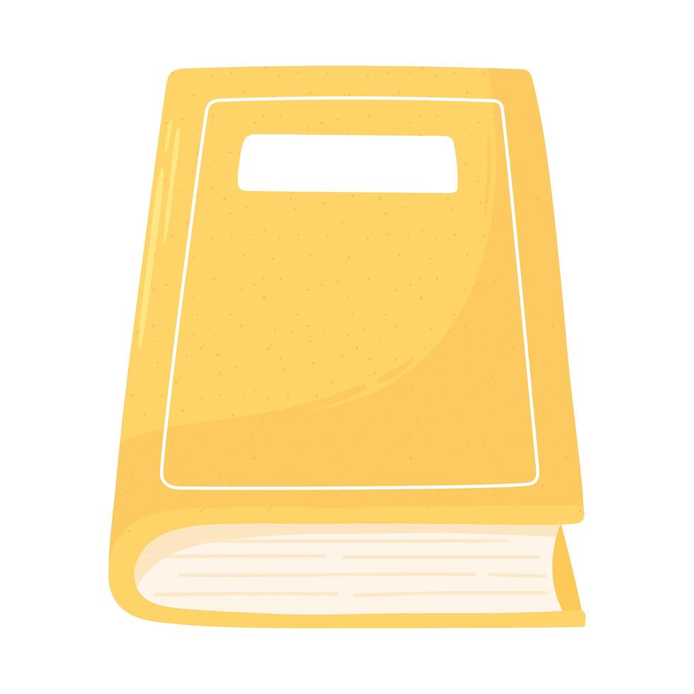 livre couverture jaune littérature icône fond blanc vecteur
