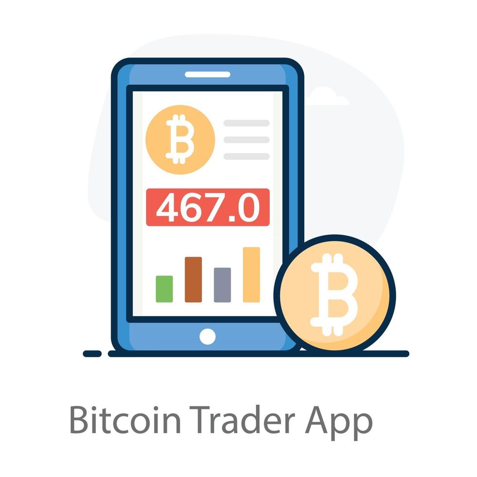 application de commerçant de bitcoins vecteur