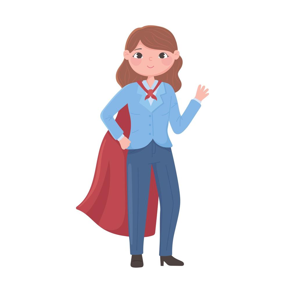 superwoman en costume de bureau formel et cape vecteur