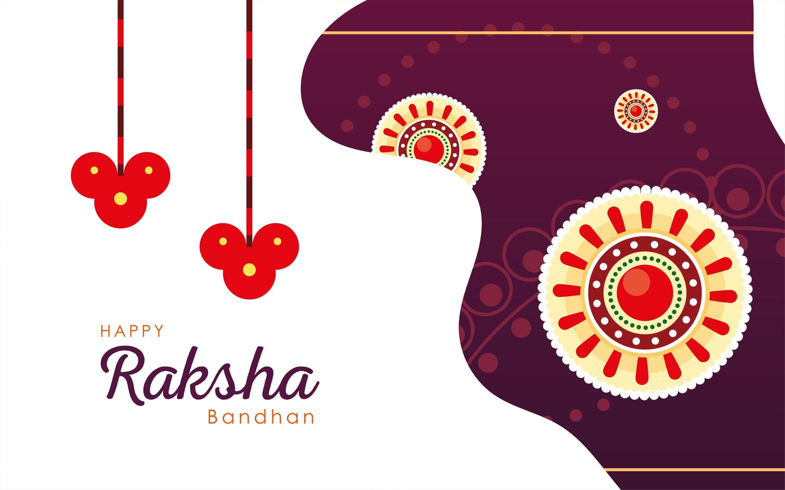 raksha bandhan fleurs de mandala multicolores bracelets conception vectorielle vecteur