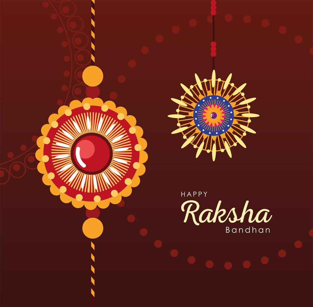raksha bandhan fleurs de mandala multicolores bracelets conception vectorielle vecteur