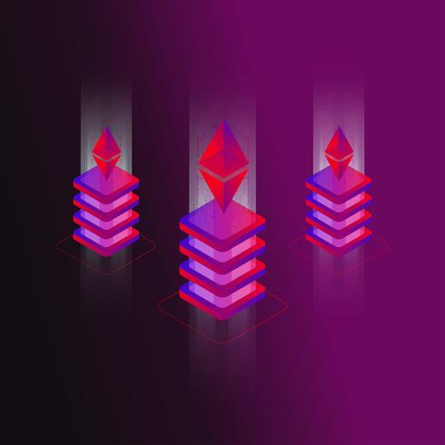 Ethereum 3d illustration vectorielle concept isométrique vecteur