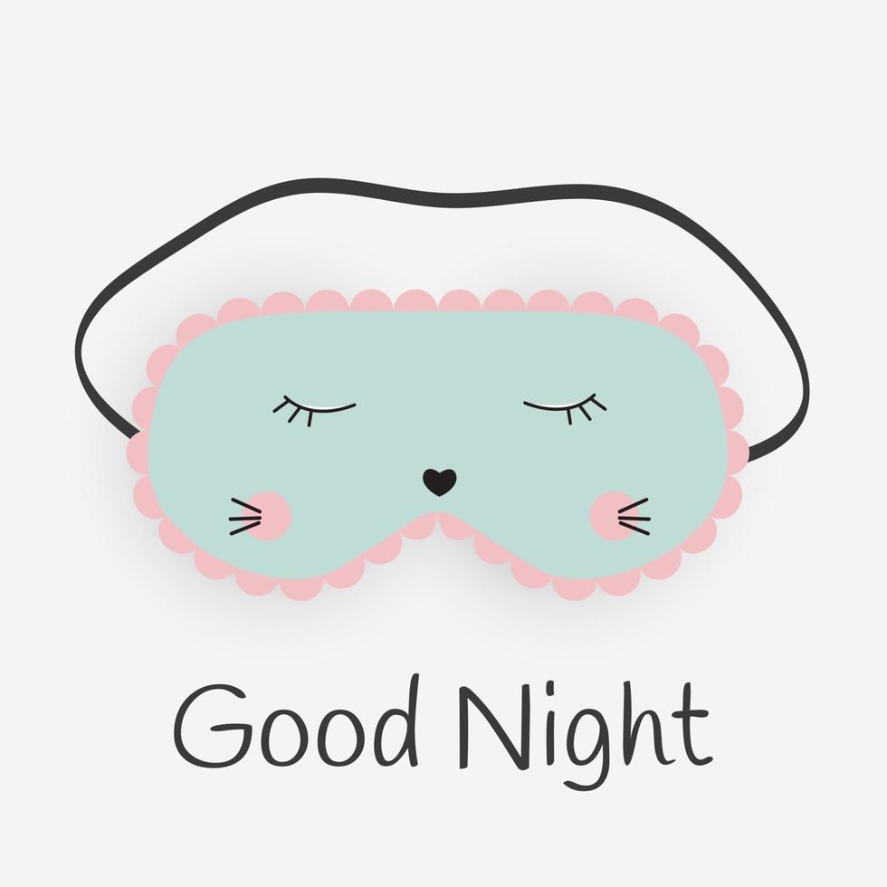 bonne nuit abstrait avec masque de sommeil drôle. illustration vectorielle vecteur