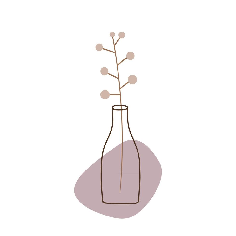 illustration de dessin abstrait vase à fleurs vecteur