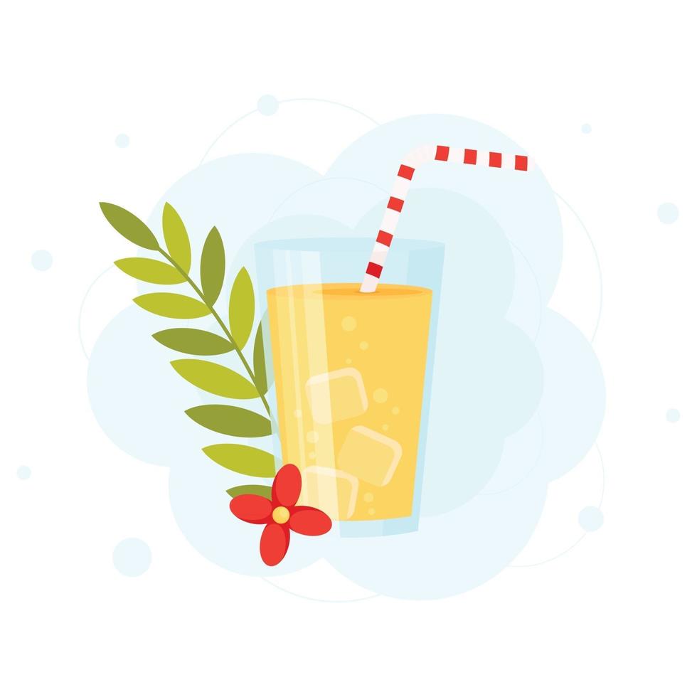 limonade de boisson tropicale d'été de dessin animé. illustration vectorielle vecteur