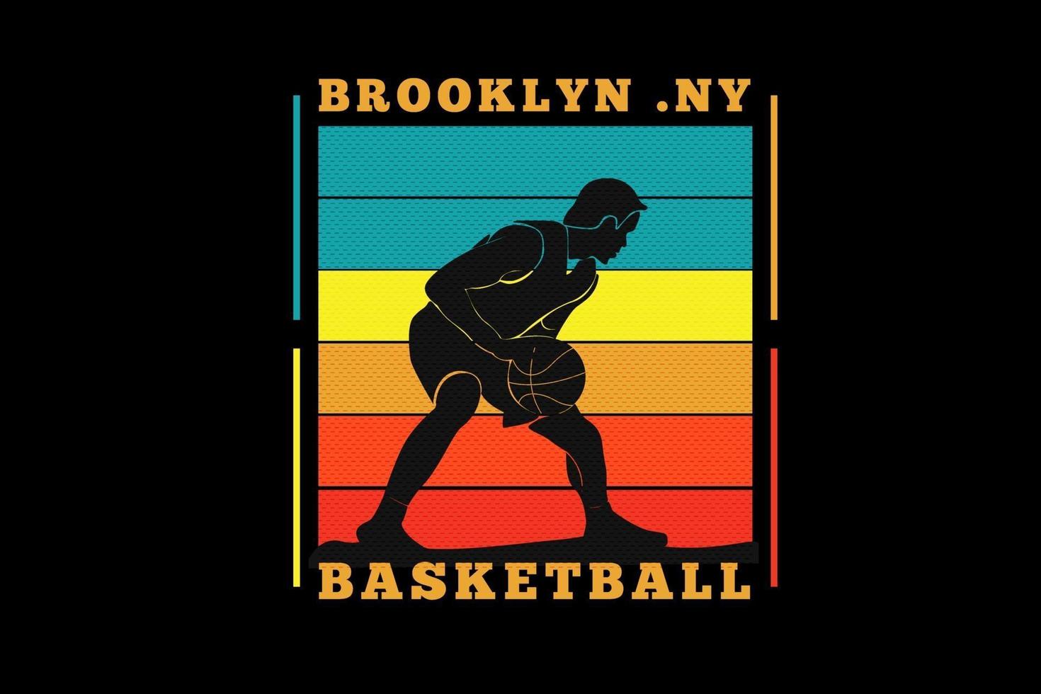 conception de silhouette de basket-ball de brooklyn vecteur
