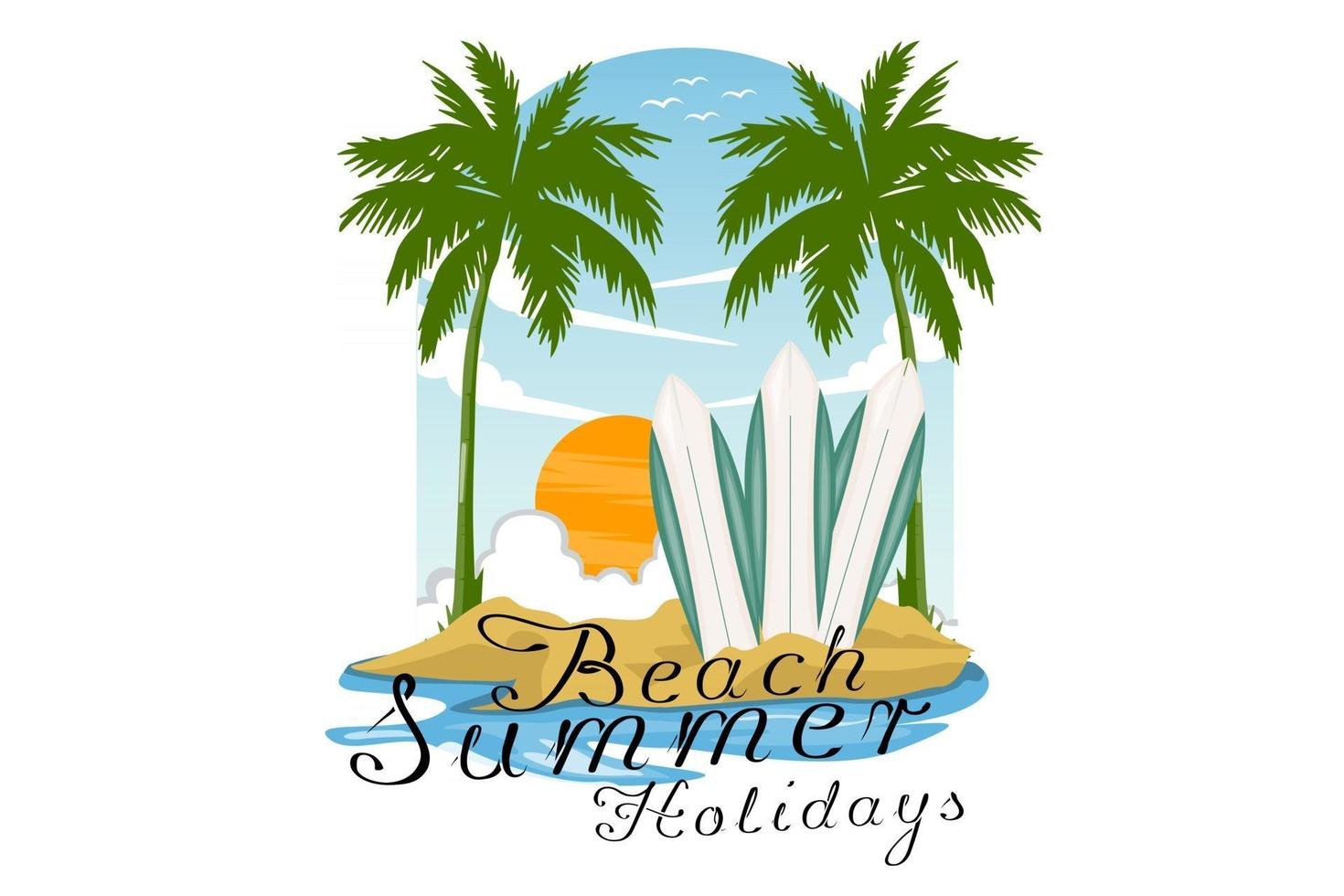 conception de vacances d'été à la plage vecteur