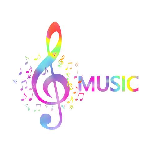 Conception de musique colorée notes bannière vector illustration