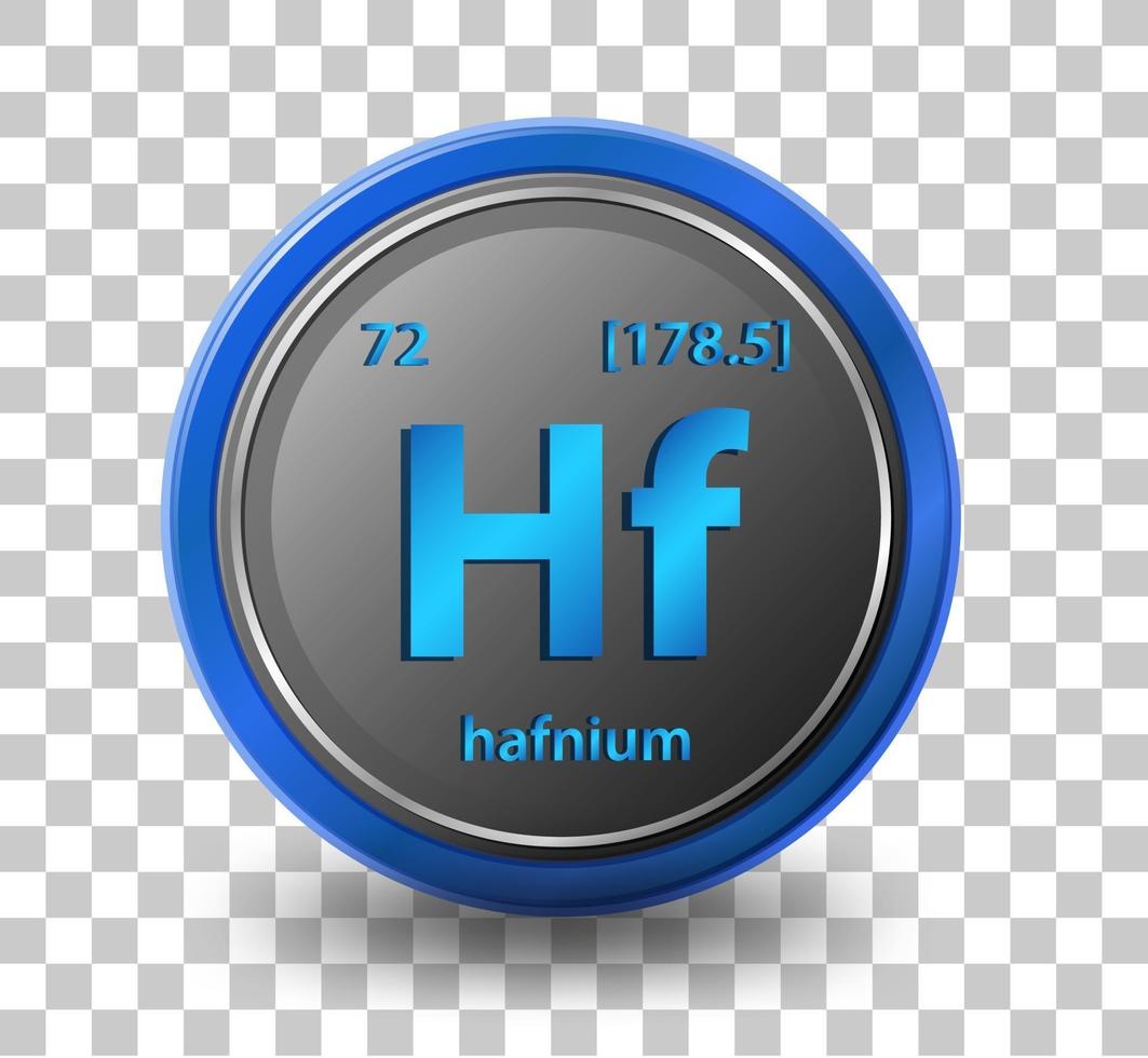 élément chimique hafnium vecteur