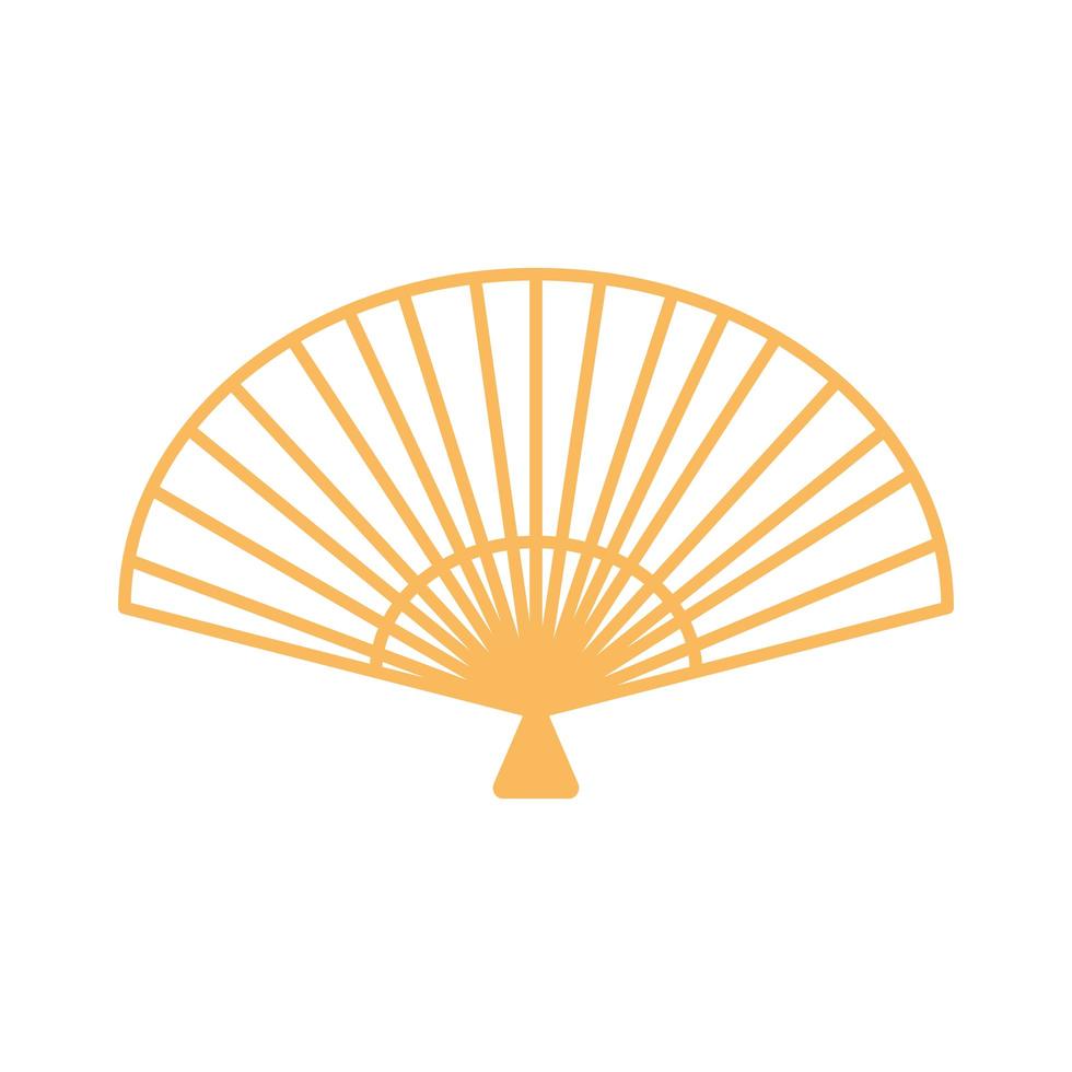 conception de ligne de décoration d'élément oriental fan chinois vecteur