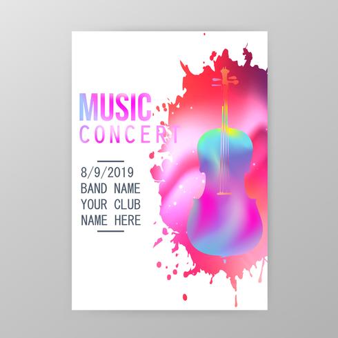 Affiche de concert de musique vecteur